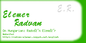 elemer radvan business card